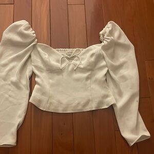 aritzia white long sleeve with bow